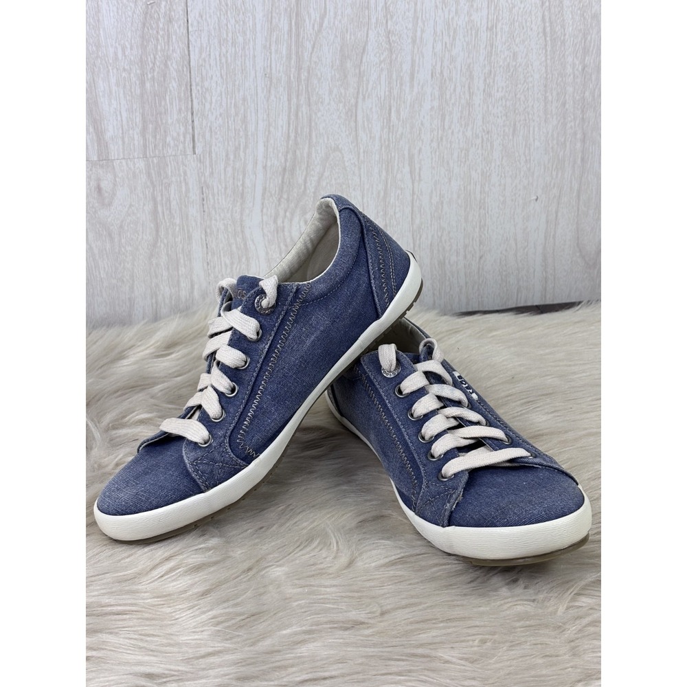 Taos Star Sneakers 8.5 Blue Canvas Lace‎ Up Comfort Casual Walking Boho